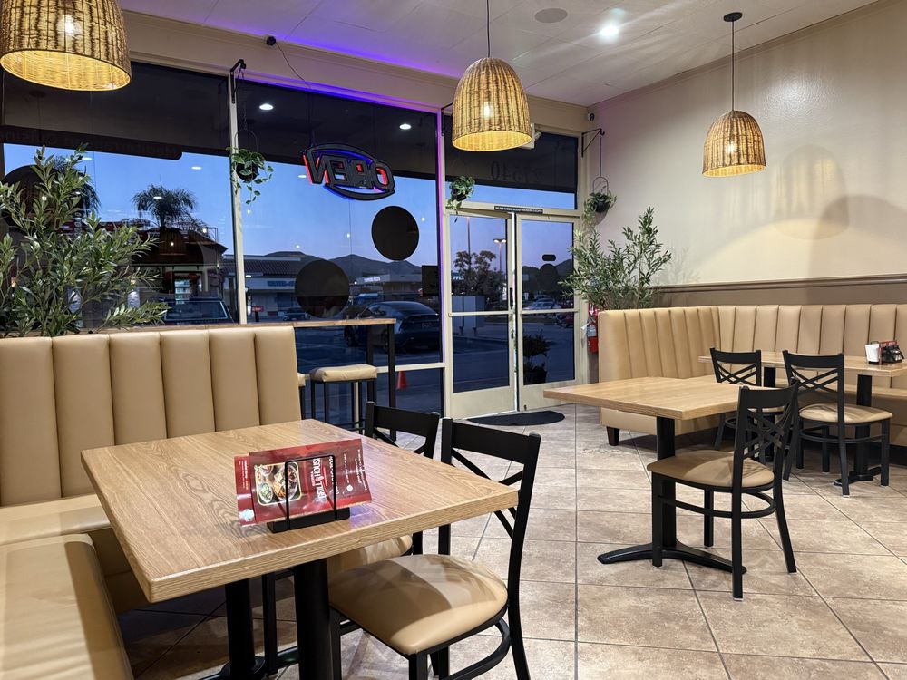 Inside Sierra Grill House: a clean, modern dining room